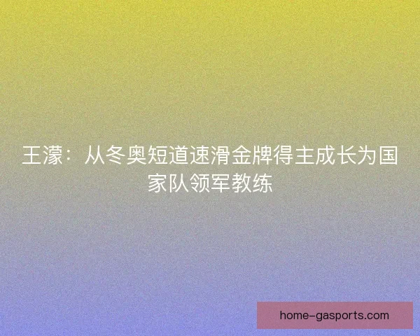 王濛：从冬奥短道速滑金牌得主成长为国家队领军教练
