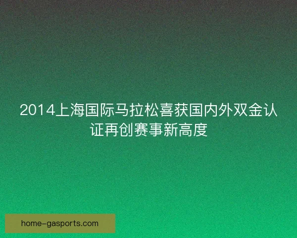 2014上海国际马拉松喜获国内外双金认证再创赛事新高度
