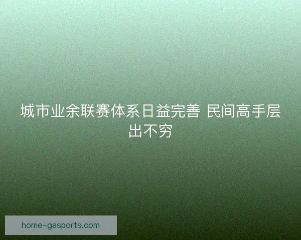 城市业余联赛体系日益完善 民间高手层出不穷