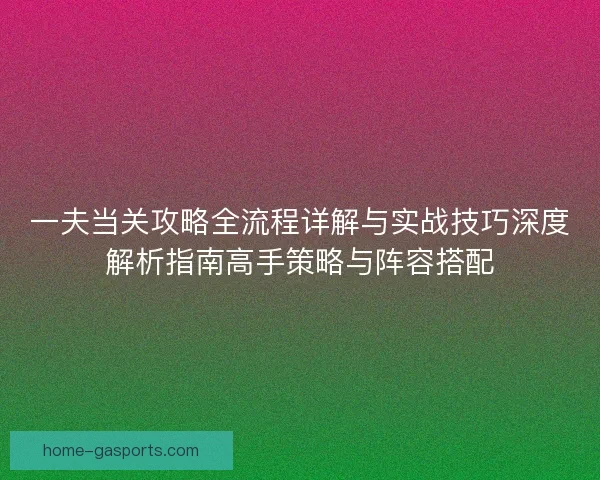 一夫当关攻略全流程详解与实战技巧深度解析指南高手策略与阵容搭配
